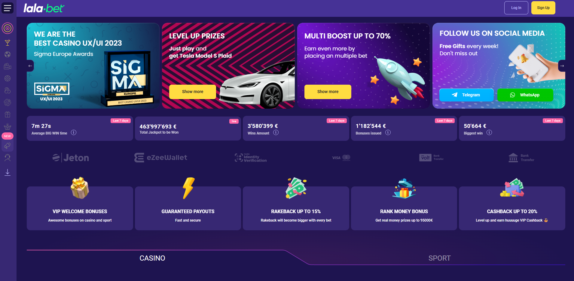 ChachaBet interface