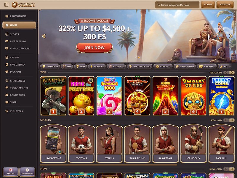 ViciBet interface